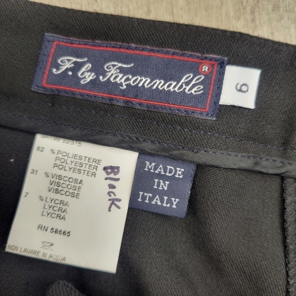 F by Faconnable Black Ankle Crop Pants Slacks Size 6 - Picture 2 of 7
